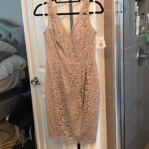 Beautiful cream lace dress from David’s Bridal.